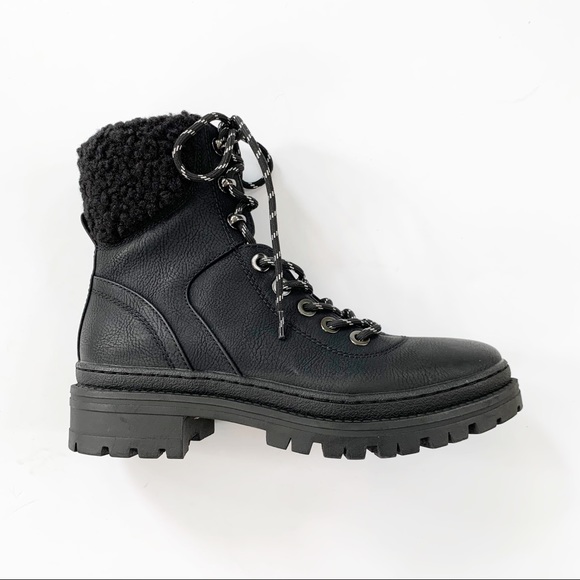 Steve Madden Keystone Faux Fur Leather Combat Boot - Picture 8 of 16